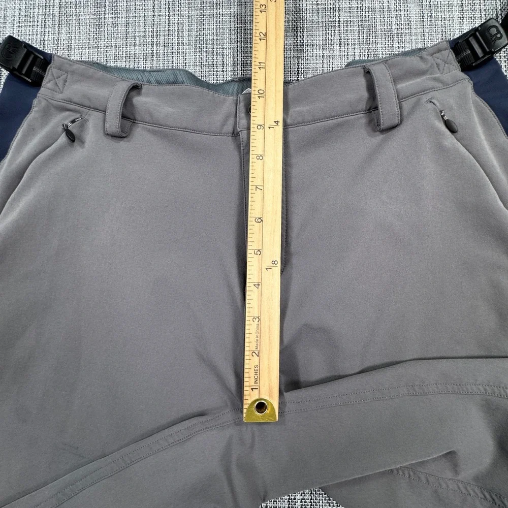 Club Ride Cycling Shorts Mens Large Gray Navy Stretch Adjustable Waist Pockets